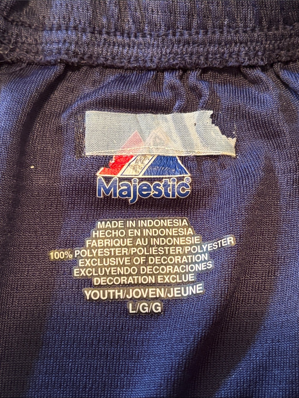 Majestic Navy Athletic Shorts with Gray Side Panels Yankees - Picture 2 of 4